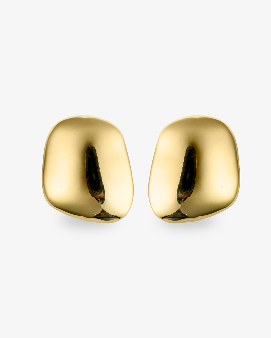 Castlebeard Charlotte Sculptural Cushion Gold Statement Earrings