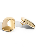 Castlebeard Charlotte Sculptural Cushion Gold Statement Earrings, view 5
