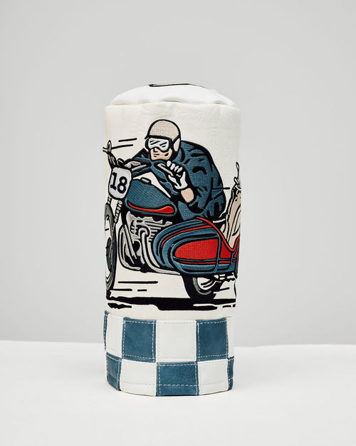Castlebeard Check Sidecar Driver Barrel - Blue / White