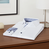Castlebeard Christopher Button-Up Shirt With Contrast Details // White // Contemporary Fit (Regular), view 4
