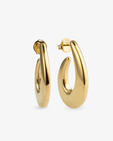 Castlebeard Clara Chunky Teardrop Gold Hoop Earrings, view 3