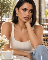 Castlebeard Clara Chunky Teardrop Gold Hoop Earrings, view 4