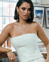 Castlebeard Clara Chunky Teardrop Gold Hoop Earrings, view 6