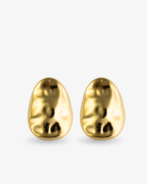 Castlebeard Claudia Organic Teardrop Gold Statement Earrings