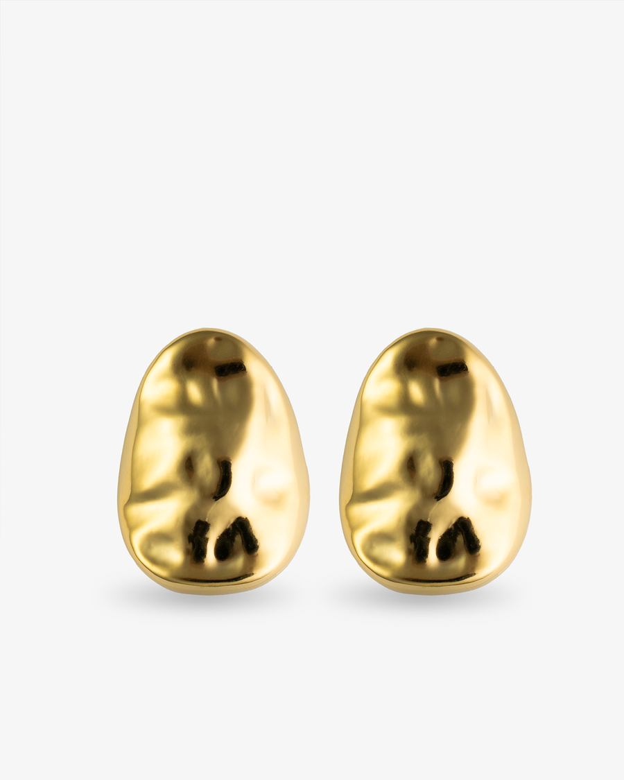 Castlebeard Claudia Organic Teardrop Gold Statement Earrings