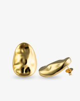 Castlebeard Claudia Organic Teardrop Gold Statement Earrings, view 3