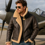 Castlebeard Cockpit USA Men's Spitfire B-3 Sheepskin Bomber Jacket | Made In USA, view 5