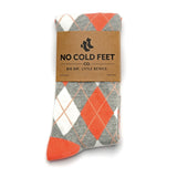 Castlebeard Coral and Grey Argyle Socks, view 2