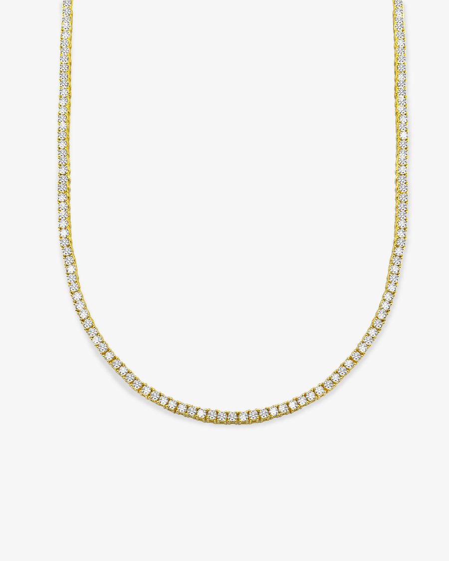 Castlebeard Cynthia 2MM Gold Round-Cut Tennis Choker Necklace