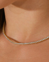 Castlebeard Cynthia 2MM Gold Round-Cut Tennis Choker Necklace, view 2