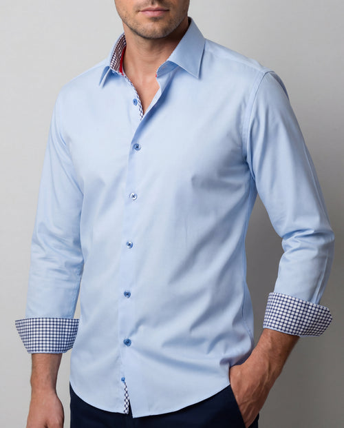 Castlebeard Daniel Button-Up Shirt With Contrast Details // Blue // Contemporary Fit (Regular)