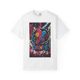 Castlebeard Drinks Skull Graphic T-Shirt — Neon Vaporwave Japanese Streetwear, view 2
