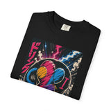 Castlebeard Drinks Skull Graphic T-Shirt — Neon Vaporwave Japanese Streetwear, view 4