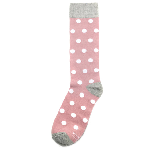 Castlebeard Dusty Rose with White Polka Dot Socks