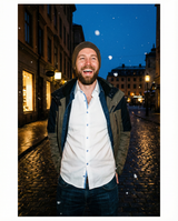 Castlebeard Edward// // Cotton Knit-Stretch Button-Up Shirt With Contrast Details // White // Tailored Fit (Fitted), view 6