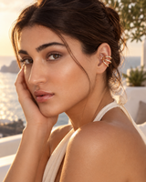 Castlebeard Ellen Sculptural Triple Loop Gold Ear Cuff, view 4