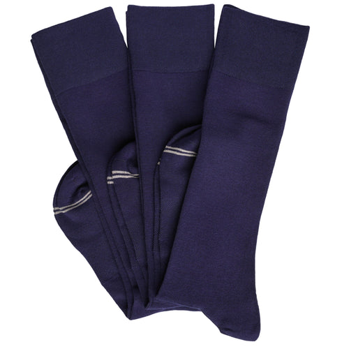 Castlebeard Elton 3-Pack - Navy Dress Socks