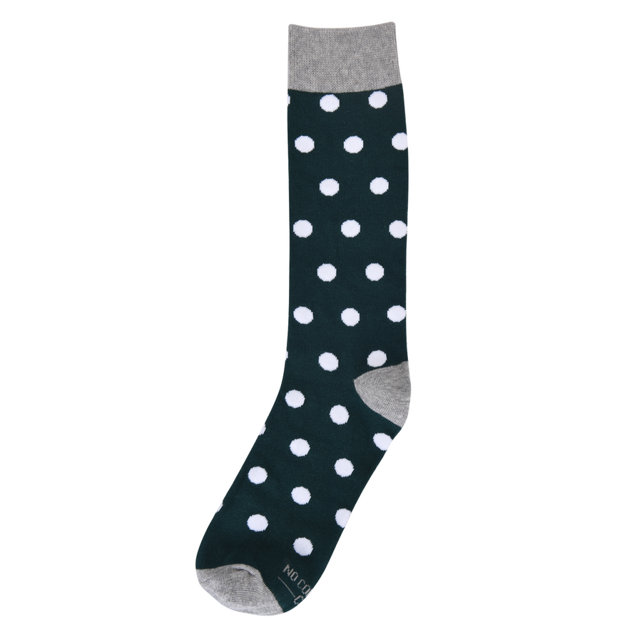 Castlebeard Emerald Green with White Polka Dot Socks