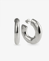 Castlebeard Emma Chunky Hammered Gold Hoop Earrings, view 5