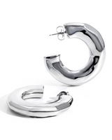 Castlebeard Emma Chunky Hammered Gold Hoop Earrings, view 6