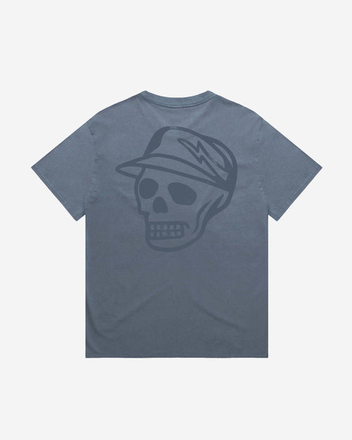 Castlebeard Faded Skull Caddie Tee -  Faded Indigo