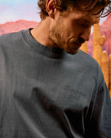 Castlebeard Faded Skull Caddie Tee - Faded Indigo, view 3