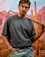 Castlebeard Faded Skull Caddie Tee - Faded Indigo, view 5