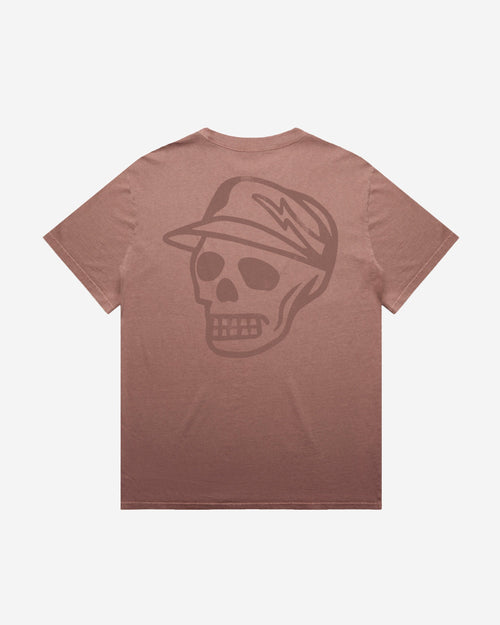 Castlebeard Faded Skull Caddie Tee - Faded Salmon