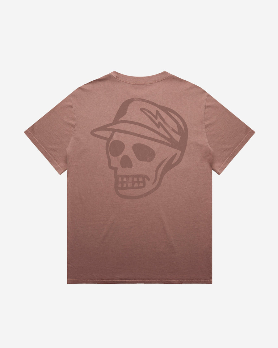 Castlebeard Faded Skull Caddie Tee - Faded Salmon