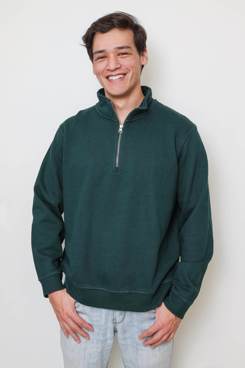 Castlebeard Men's Organic Cotton French Terry Quarter Zip Sweatshirt