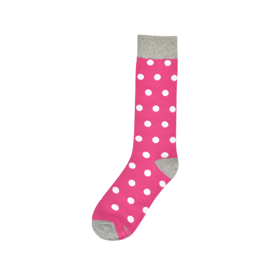 Castlebeard Fuchsia with White Polka Dot Socks