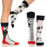 Castlebeard Fun Crew Socks 6-Pack, Cats & Music Mix, view 4
