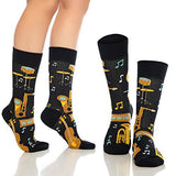 Castlebeard Fun Crew Socks 6-Pack, Cats & Music Mix, view 5