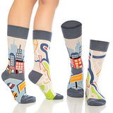 Castlebeard Fun Crew Socks 6-Pack, Cats & Music Mix, view 6
