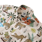 Castlebeard Funky Hawaiian Shirt For Men Adventure of the Jaguar Print Button Down Shirt By Julia Madoka, view 2