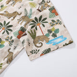 Castlebeard Funky Hawaiian Shirt For Men Adventure of the Jaguar Print Button Down Shirt By Julia Madoka, view 4