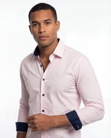 Castlebeard George Button-Up Shirt With Contrast Details // Pink // Contemporary Fit (Regular) - final sale, view 2