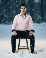 Castlebeard George Button-Up Shirt With Contrast Details // Pink // Contemporary Fit (Regular) - final sale, view 3