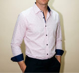 Castlebeard George Button-Up Shirt With Contrast Details // Pink // Contemporary Fit (Regular) - final sale, view 5