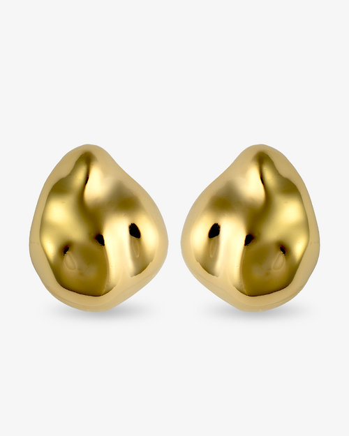 Castlebeard Giselle Organic Pebble Gold Statement Earrings