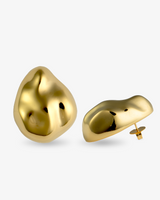 Castlebeard Giselle Organic Pebble Gold Statement Earrings, view 3