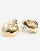 Castlebeard Giselle Organic Pebble Gold Statement Earrings, view 5
