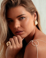 Castlebeard Giselle Organic Pebble Gold Statement Earrings, view 6