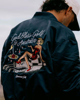 Castlebeard God Bless America Bomber Jacket - Navy, view 4