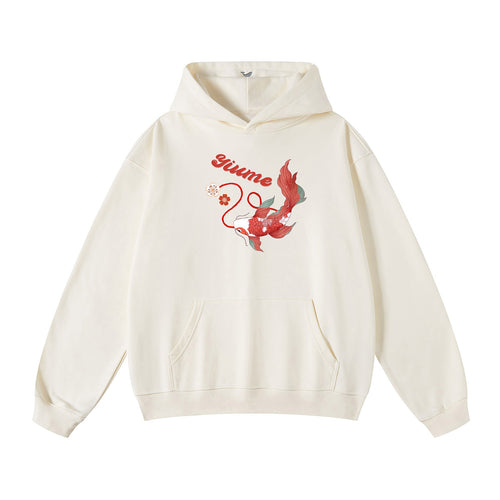 Castlebeard Hawaiian Hoodie For Men Red Carp Print Hoodie By Cigar