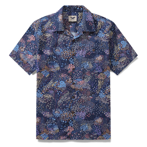 Castlebeard Hawaiian Shirt For Luminous Wonders Shirt Camp Collar 100% Cotton By Sherry