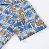 Castlebeard Hawaiian Shirt For Men 1940s Vintage Shirt Camp Collar 100% Cotton By Sun, view 4