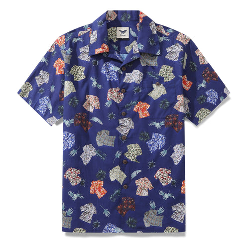 Castlebeard Hawaiian Shirt For Men Aloha Fusion Shirt Camp Collar 100% Cotton By Sun