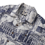 Castlebeard Hawaiian Shirt For Men Artistic Mark Print Shirt Camp Collar 100% Cotton By Yeti, view 2