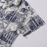 Castlebeard Hawaiian Shirt For Men Artistic Mark Print Shirt Camp Collar 100% Cotton By Yeti, view 4